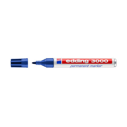 1 Stück edding 3000 Permanentmarker, blau 1 Stück edding 3000 Permanentmarker, blau