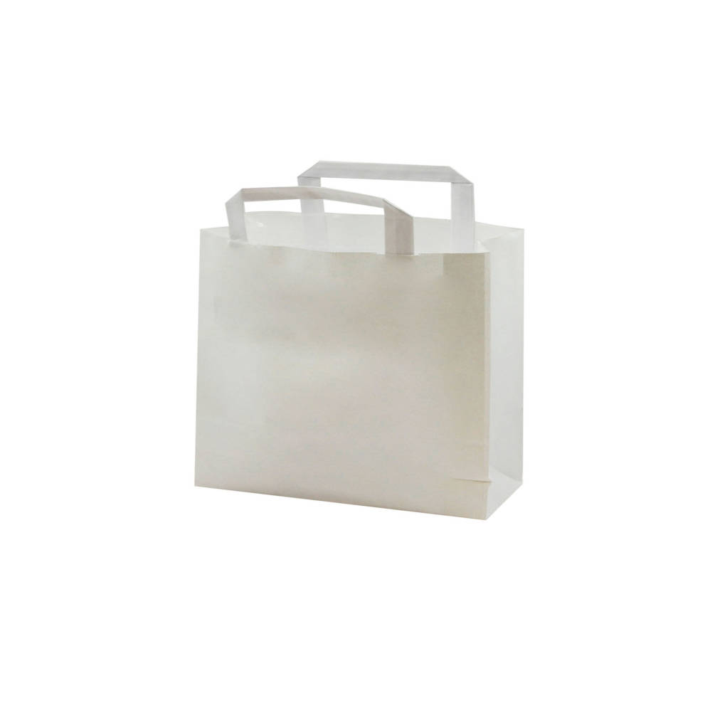 50 Stück Papiertragetaschen Mit Flachhenkel - Sterne Design In Grau 22x31cm