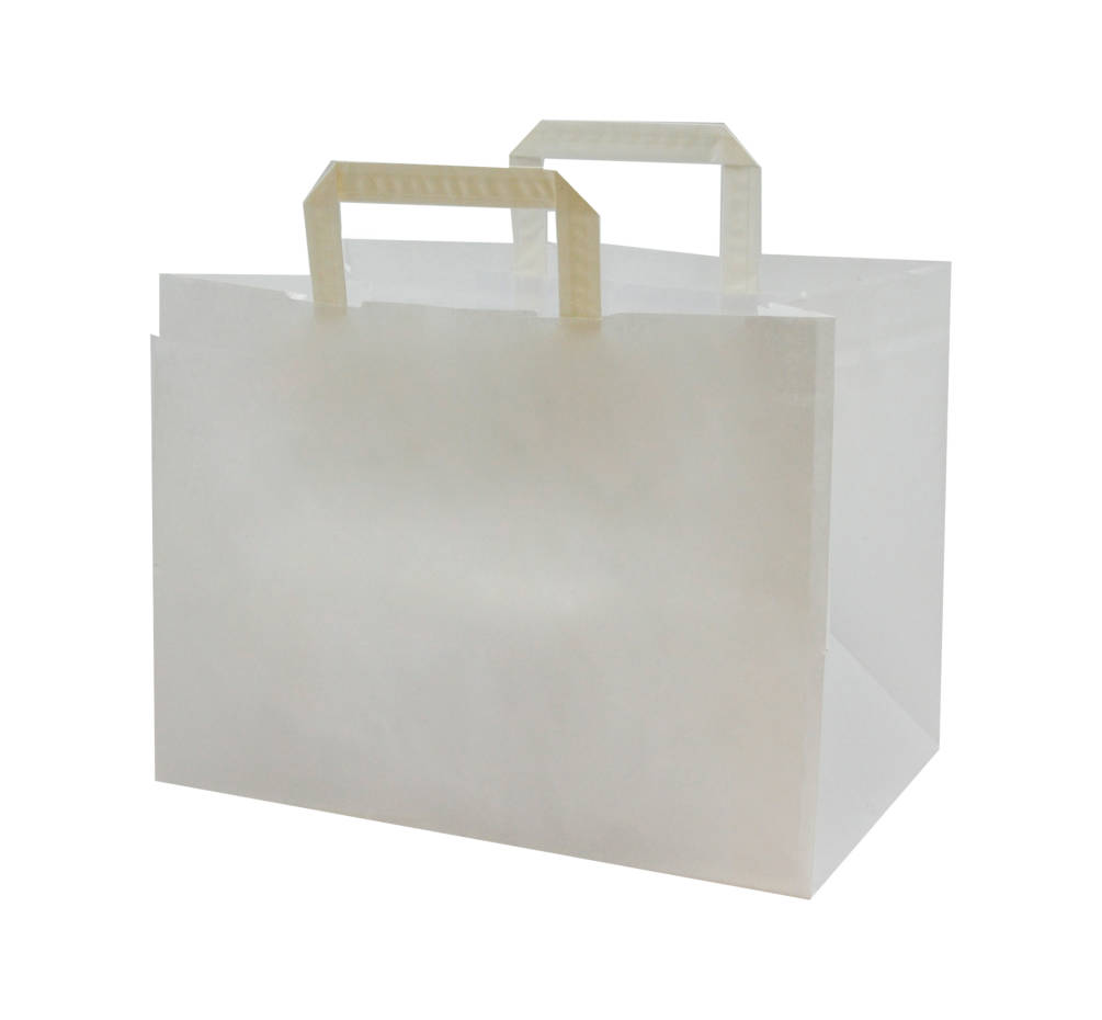 250 Stück Papiertragetaschen 32+22x28cm, 80gr. mit Griff, weiß - Papier ...