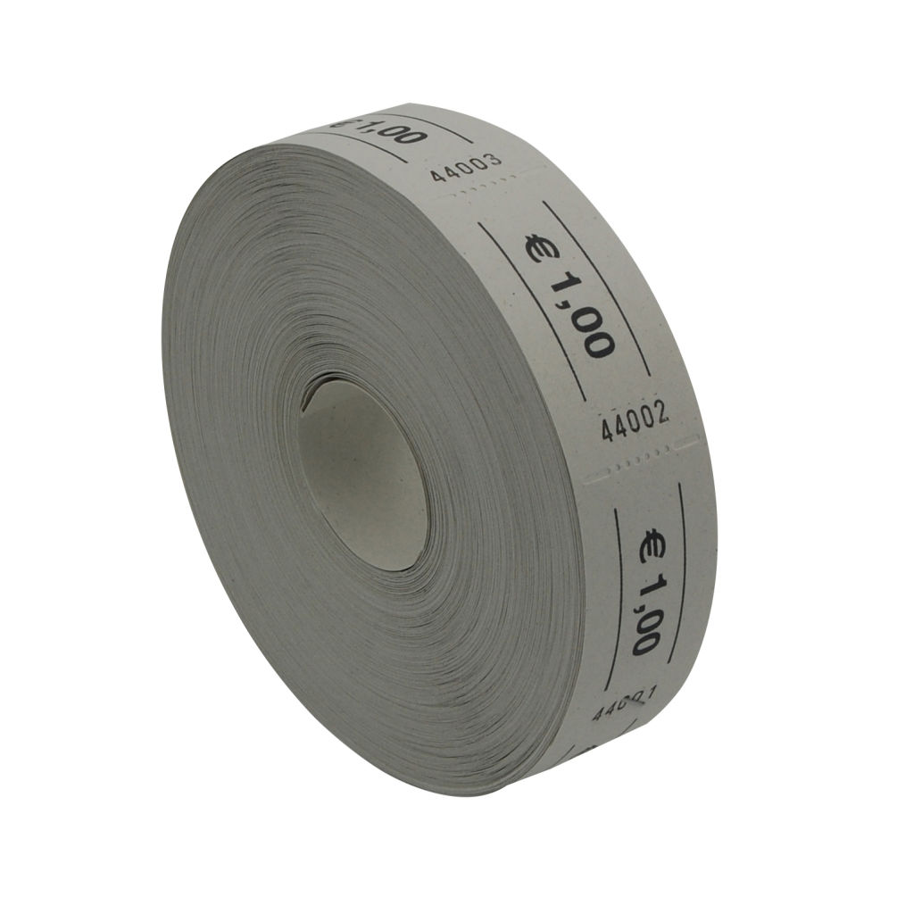 PARTY DISCOUNT Rollen-Gutscheine – 1000 Stück, Weiß, Fortlaufend Nummeriert, 57x30 Mm