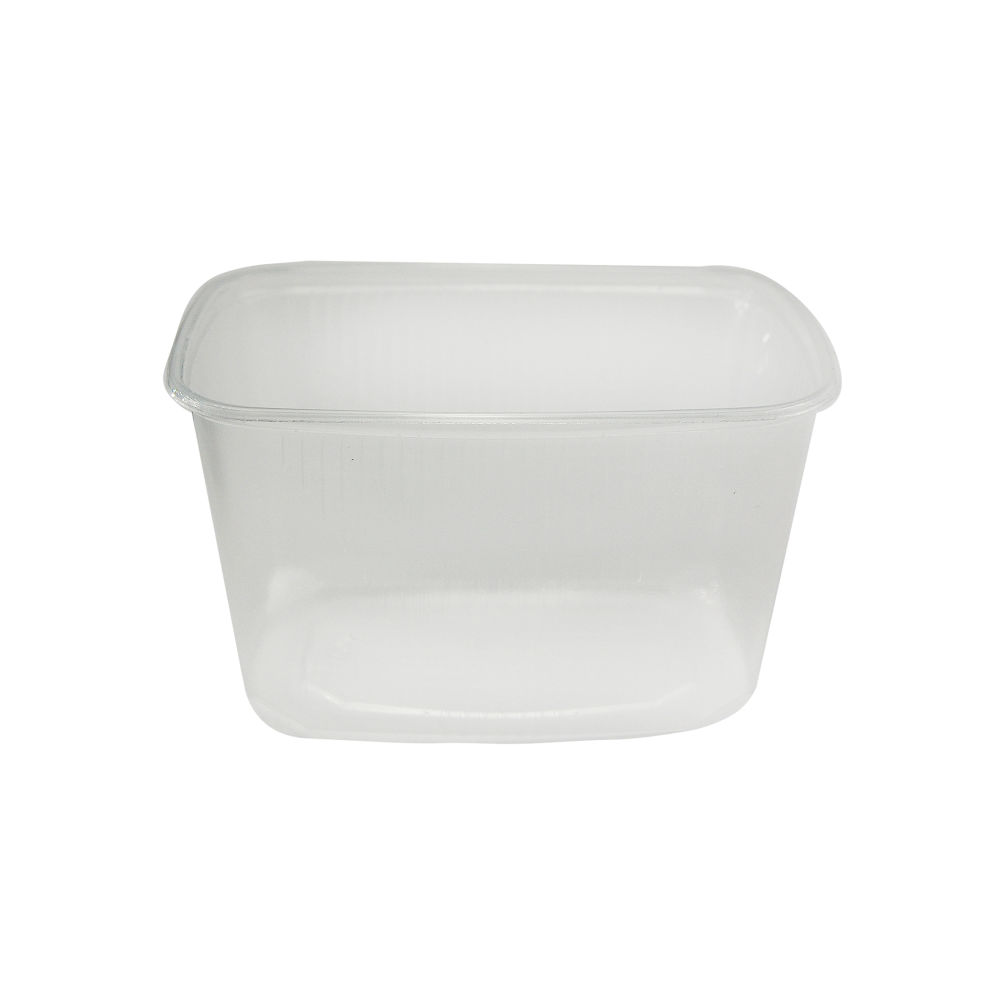 Becher Feinkostbecher PP transparent Polypropylen-250ml eckig (108x82x46mm