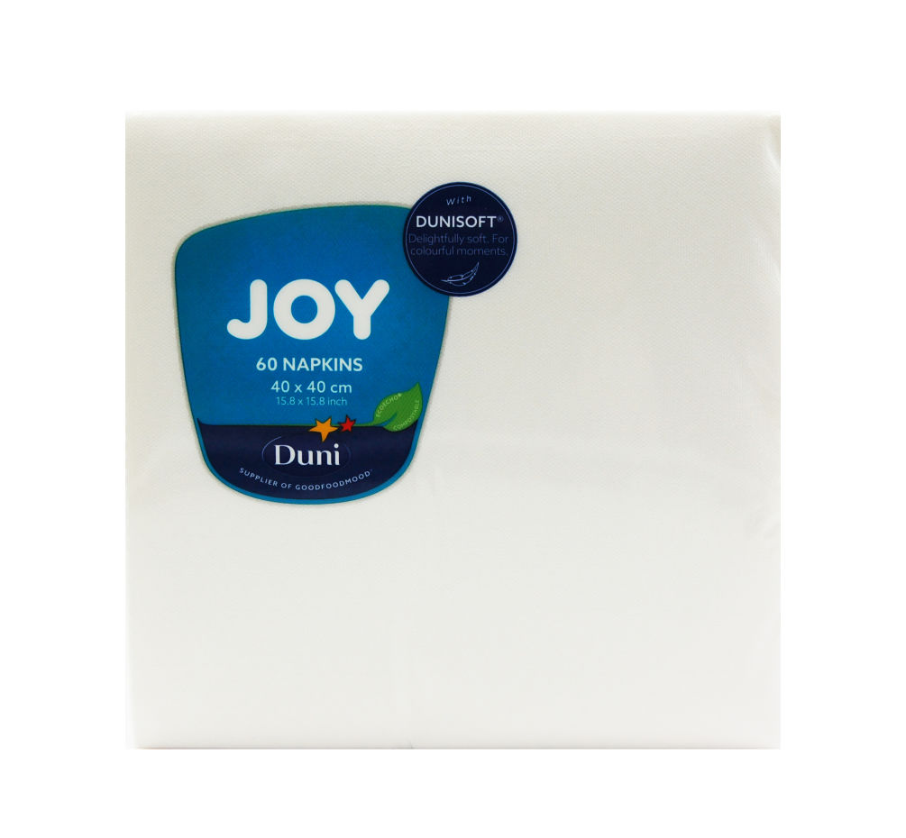 60 Stück DuniSoft Joy Servietten 40x40cm, weiß