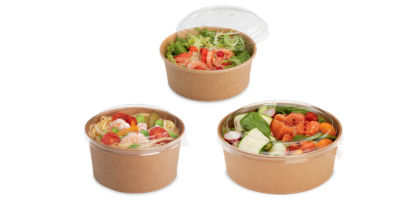 300 Stück Bio Kraft- Bowl, Salatschale 750ml, Ø150mm, braun, Kraftpapier