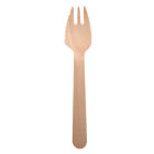 100 Stück Holz Gabel mit Schneide, braun, 13,5cm, biologisch abbaubar