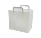 250 Stück Papiertragetaschen 26+17x25cm, 70gr. mit Griff, weiß