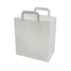 250 Stück Papiertragetaschen 26+14x31cm, 70gr. mit Griff, weiß