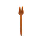 250 Stück WPC Mehrweg- Kuchengabel mit Schneide, 13,2cm, braun