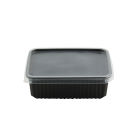 300 Stück Unischale PP, 1000ml, 180x133mm, Mehrweg, schwarz mit Deckel