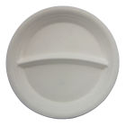 100 Stück Bio Bagasse Menüteller, Ø26cm, 2-geteilt, weiß