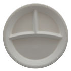 PW 600 Stück Bio Bagasse Menüteller, Ø26cm, 3-geteilt, weiß