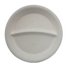 50 Stück Bio Bagasse Menüteller, Ø22,5cm, 2-geteilt, weiß