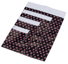 1000 Stück Papier Flachbeutel 89400F, Kraftpapier, Bonbon schwarz-pink, 60g/m², 130x180mm