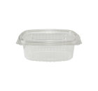 TOP 50 Stück rPET Klappboxen oval, 500ml, 131x102x49mm, transparent