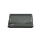 200 Stück Sushi- Tray, Sushi Schale, schwarz mit Deckel, Größe XXL, 170x90x45mm (414)