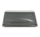 PW 100 Stück Sushi-Tray, Sushi Schale, schwarz mit Deckel, Größe XL, 215x135x45mm (413)
