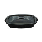 Groupeguillin 380 Stück Menüschale Marmipack, ungeteilt, 218x140x43mm, 500ml, schwarz, mit Deckel
