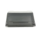 400 Stück Sushi- Tray, Sushi Schale, schwarz mit Deckel, Größe L, 170x90x45mm (412)