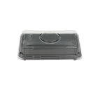 100 Stück Sushi-Tray, Sushi Schale, schwarz mit Deckel, Größe M, 166x115x45mm (411)