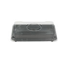 100 Stück Sushi-Tray, Sushi Schale, schwarz mit Deckel, Größe S, 170x90x45mm (410)