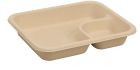 50 Stück Bagasse Nacho-Tray groß natur mit Dipp Fach, 200x158x37mm
