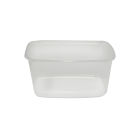 100 Stück Feinkostbecher, Verpackungsbecher, klar, eckig, 300ml