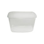 100 Stück Feinkostbecher, Verpackungsbecher, klar, eckig, 500ml