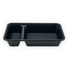 250 Stück Imbiss- Snackschale, Plastikschale PP, A22, 450ml, 2-geteilt, 200x94x36mm, schwarz