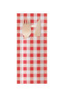 520 Stück Bestecktasche mit Serviette 200x85mm, rot/weiß kariert