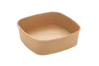 300 Stück Bio Kraft- Bowl Salatschale Schüssel 900ml, 170x170x50mm, eckig, braun