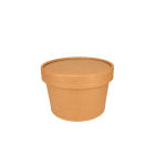 25 Stück Soup To Go, Suppenbecher 230ml, 8oz, braun, mit Deckel, umweltfreundlich