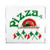 100 Stück Pizzabox Pizzakarton 24x24x4cm, NYC Italienische Flagge, weiß