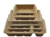 50 Stück Bagasse Imbiss- Snackschale A22 (A9+1), (325+75ml), 2-geteilt, 203x97x36mm, Natur