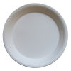 PW 500 Stück Bio Bagasse Menüteller, Ø26cm, ungeteilt, weiß