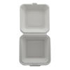 100 Stück Bio Bagasse Warmhalte- Hamburger Boxen IP6 XL, 172x188x83mm, weiß