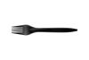 100 Stück Premium Mehrweg-Besteck Plastikgabel 18cm, schwarz