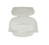 50 Stück rPET Klappboxen oval, 250ml, 137x111x36mm, transparent