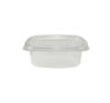 50 Stück rPET Klappboxen oval, 375ml, 148x122x43mm, transparent