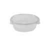 400 Stück rPET Klappboxen oval, 500ml, 131x102x49mm, transparent