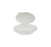 100 Stück rPET Klappboxen oval, 150ml, 145x108x31mm, transparent