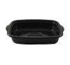 Groupeguillin 200 Stück Menüschale Marmipack, ungeteilt, 254x187x48mm, 1000ml, schwarz, mit Deckel
