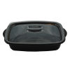 Groupeguillin 200 Stück Menüschale Marmipack, ungeteilt, 254x187x48mm, 1000ml, schwarz, mit Deckel