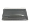 PW 100 Stück Sushi-Tray, Sushi Schale, schwarz mit Deckel, Größe XL, 215x135x45mm (413)