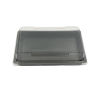 100 Stück Sushi-Tray, Sushi Schale, schwarz mit Deckel, Größe L, 180x125x45mm (412)