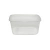 100 Stück Feinkostbecher, Verpackungsbecher, klar, eckig, 300ml