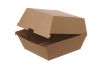 100 Stück Warmhalte- Hamburger Box Wellpappe 115x115x90mm, braun