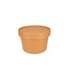 25 Stück Soup To Go, Suppenbecher 230ml, 8oz, braun, mit Deckel, umweltfreundlich