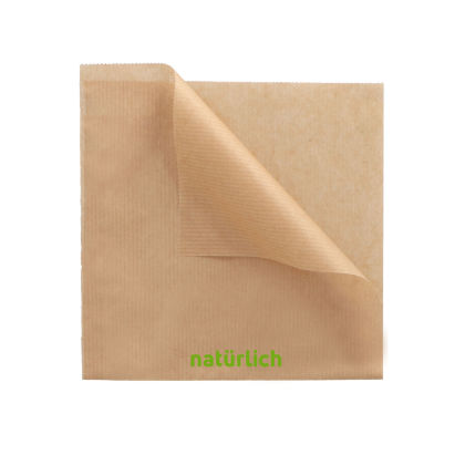 2000 Stück Döner- Snackbeutel Natürlich 15x16cm, Pergament-Ersatz, braun