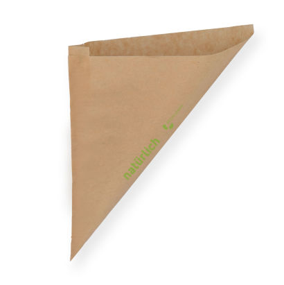 1000 Stück Spitztüten Natürlich 21cm, Pergament-Ersatz, braun