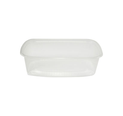 100 Stück Feinkostbecher, Verpackungsbecher, klar, eckig, 200ml