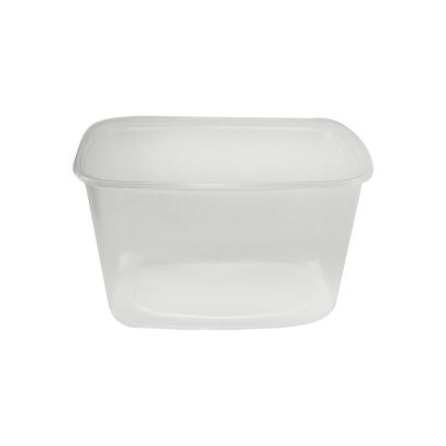 100 Stück Feinkostbecher, Verpackungsbecher, klar, eckig, 500ml